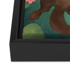 swimming otter Framed Canvas Print Gallery Image 3