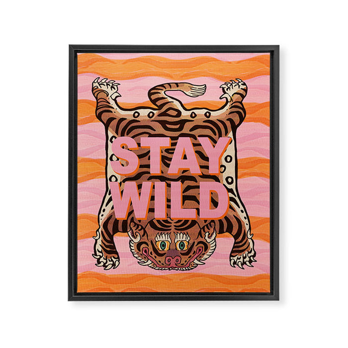 Tibetan Tiger // Stay Wild Color Wave Framed Canvas Print Gallery Image 1