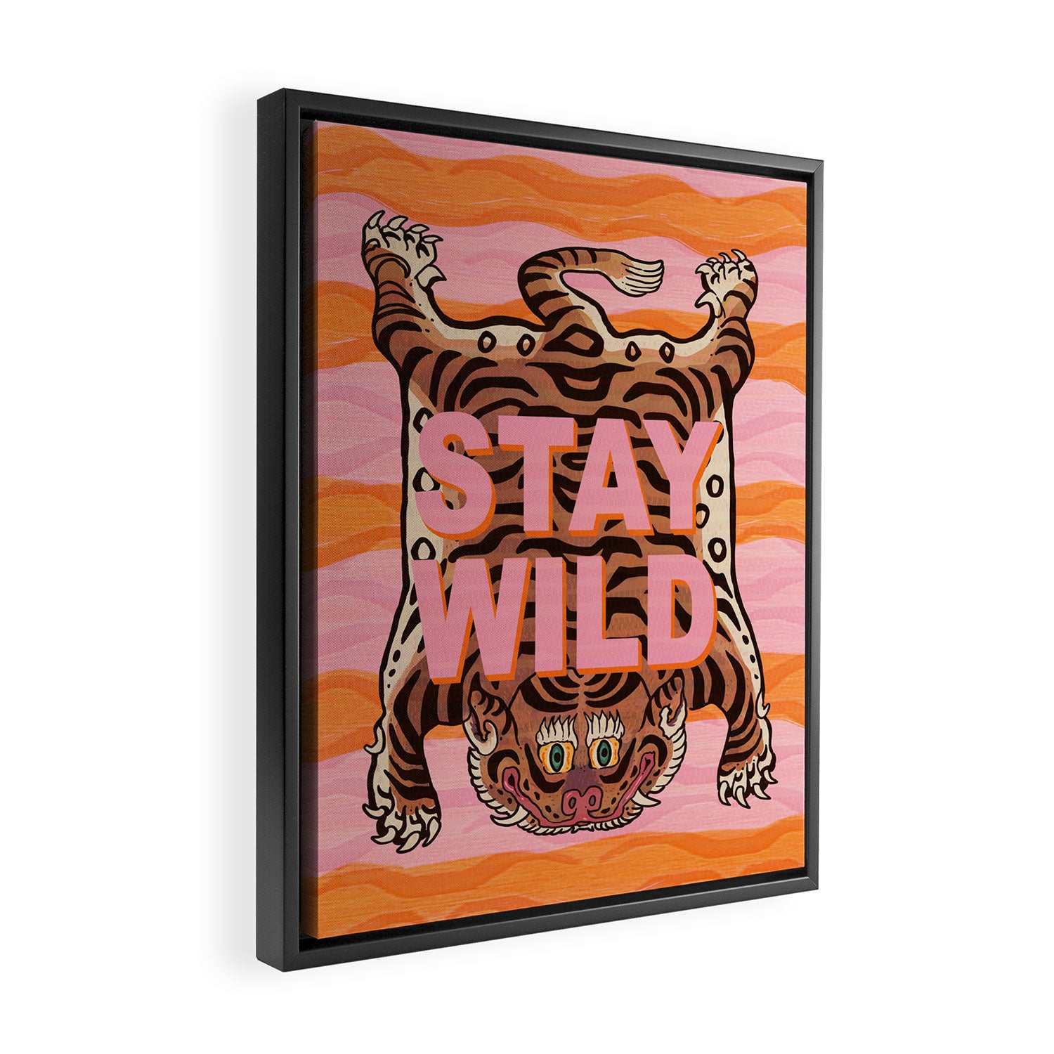 Tibetan Tiger // Stay Wild Color Wave Framed Canvas Print Gallery Image 2