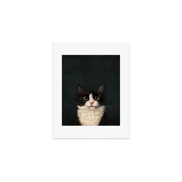 Tuxedo Cat Portrait Art Print Gallery Image 1