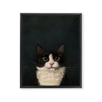 Tuxedo Cat Portrait Framed Canvas Print Gallery Image 8
