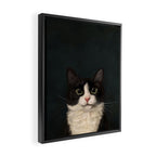 Tuxedo Cat Portrait Framed Canvas Print Gallery Image 2