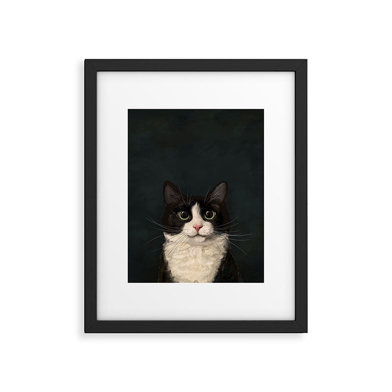 Tuxedo Cat Portrait Framed Art Print Gallery Image 4