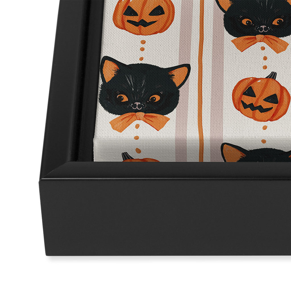 Vintage Halloween Kittens Framed Canvas Print Gallery Image 3