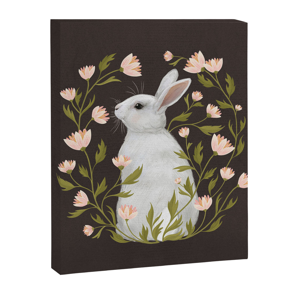 White Rabbit Floral Canvas Print Gallery Image 6