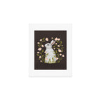White Rabbit Floral Art Print Gallery Image 1