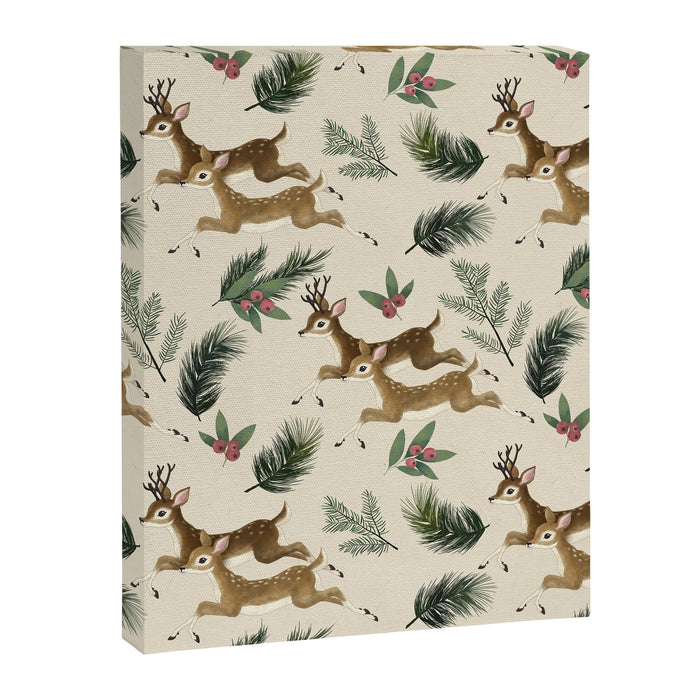 winter deer // repeat pattern Canvas Print Gallery Image 1