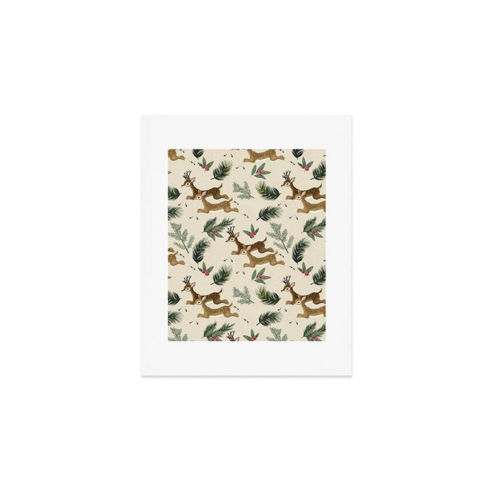 winter deer // repeat pattern Art Print Gallery Image 1