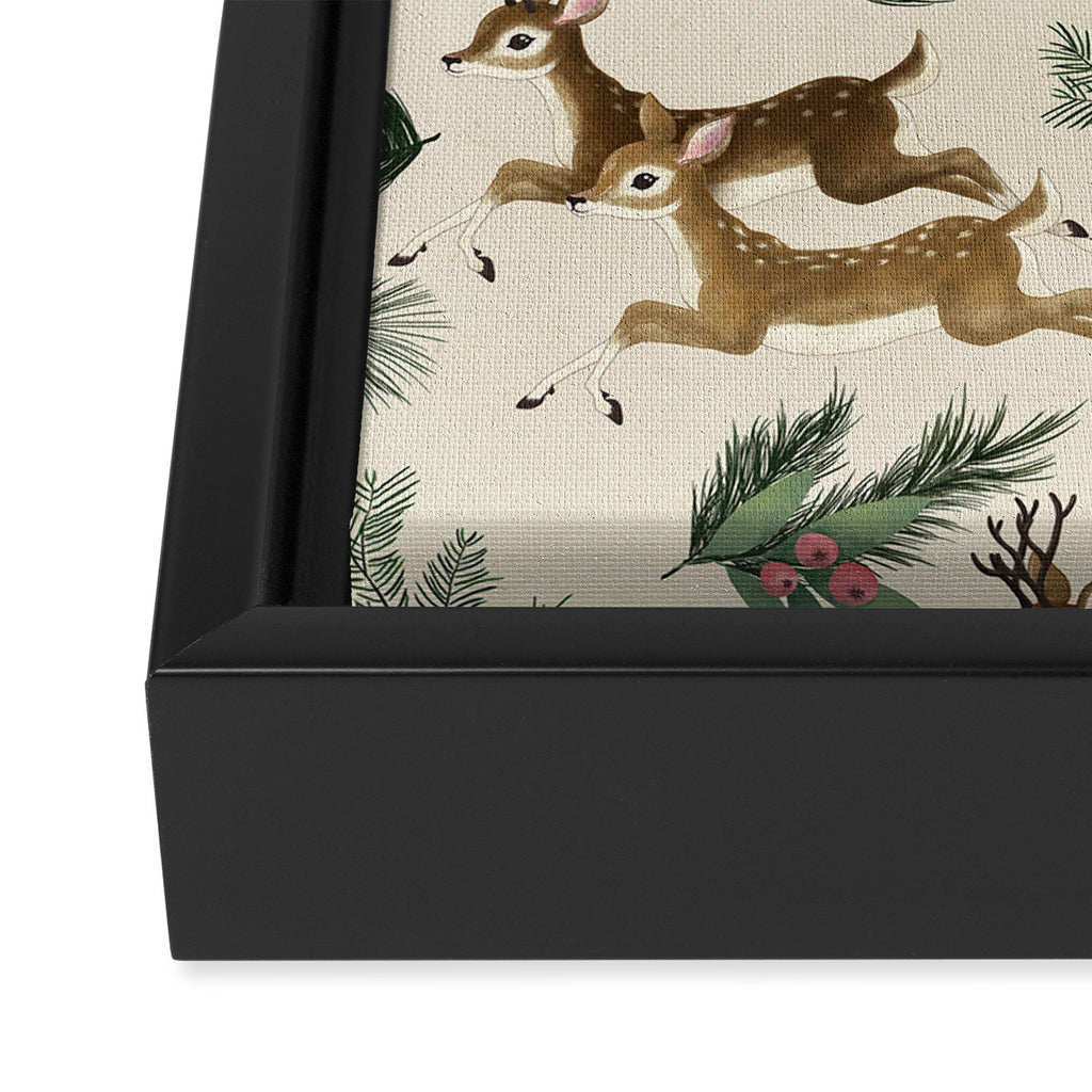 winter deer // repeat pattern Framed Canvas Print Gallery Image 3