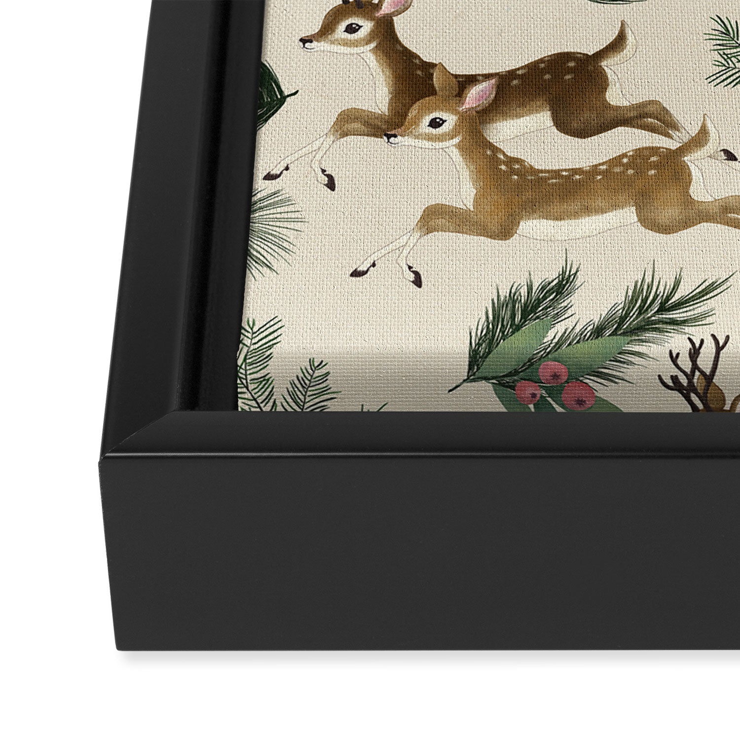winter deer // repeat pattern Framed Canvas Print Gallery Image 3