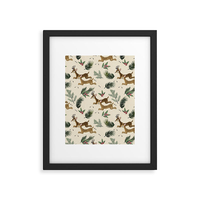 winter deer // repeat pattern Framed Art Print Gallery Image 6