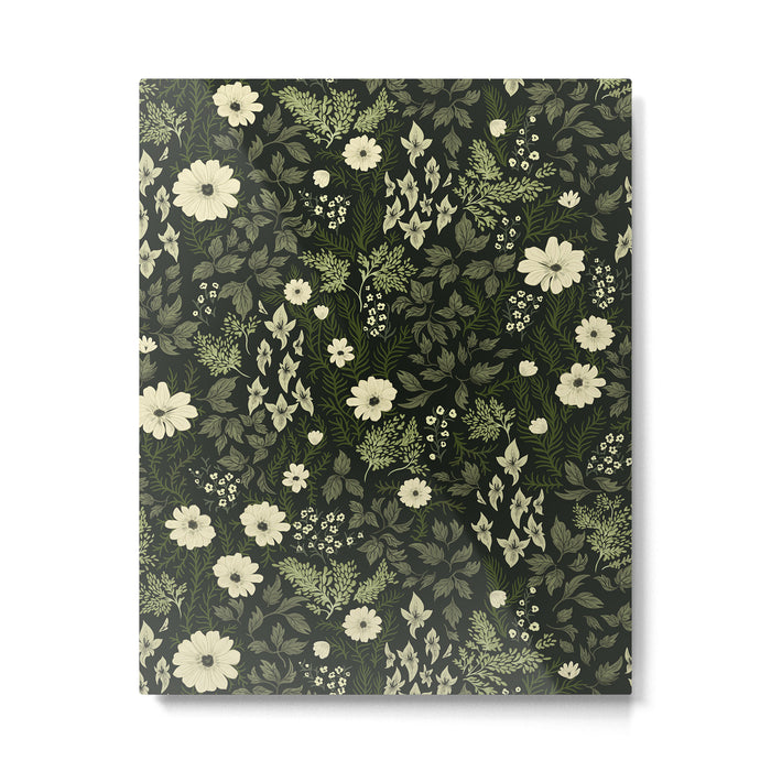 Woodland Nouveau Pattern Forest Green Metal Print Gallery Image 1