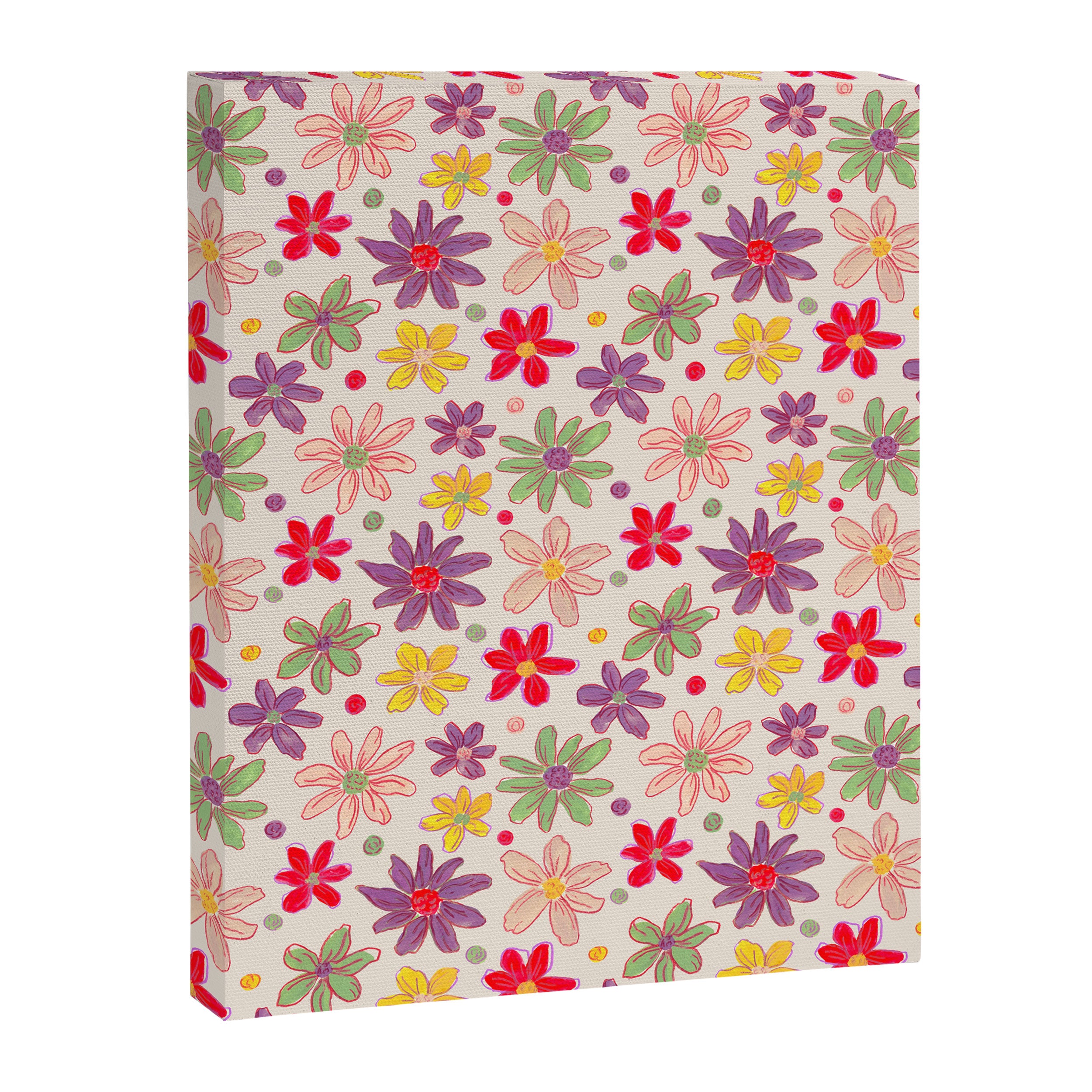 Retro Daisies & Dots Canvas Print Gallery Image 6