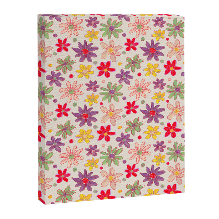Retro Daisies & Dots Canvas Print Gallery Image 1