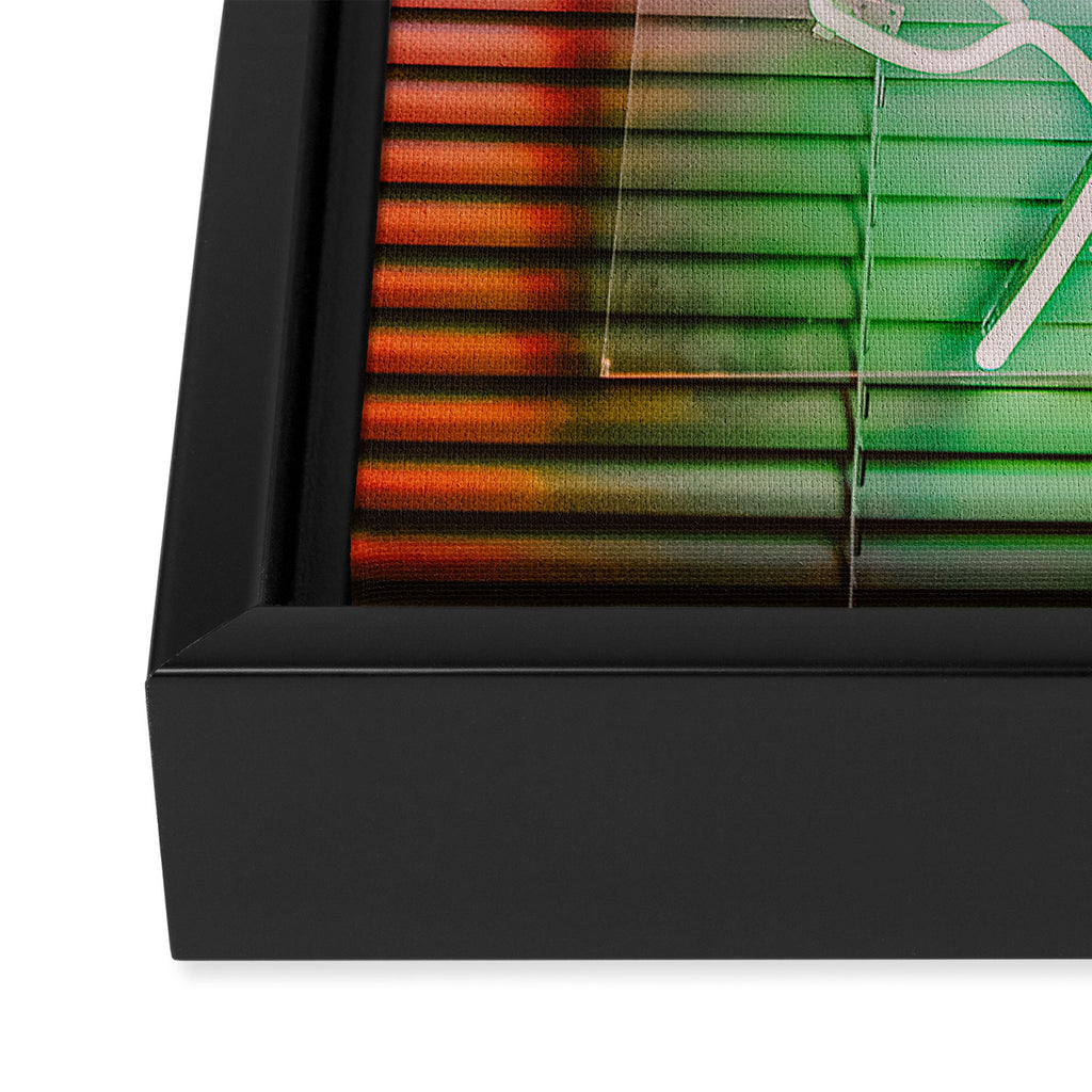 NEON ROSE Framed Canvas Print Gallery Image 3