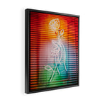 NEON ROSE Framed Canvas Print Gallery Image 2