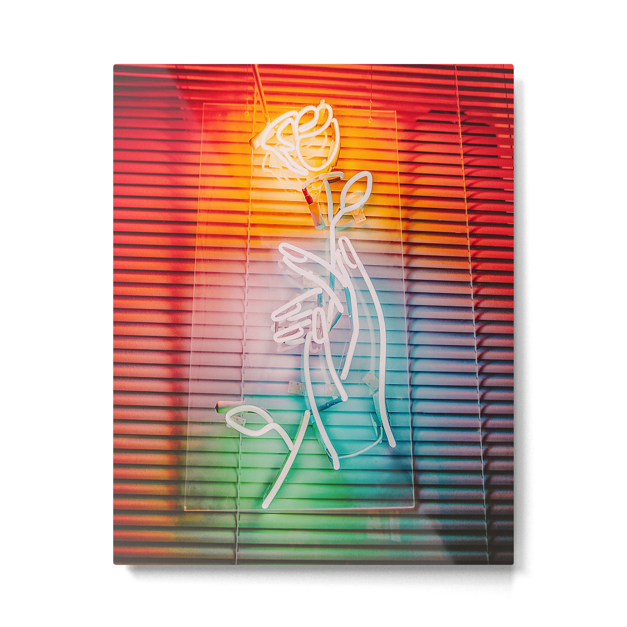 NEON ROSE Metal Print Gallery Image 4
