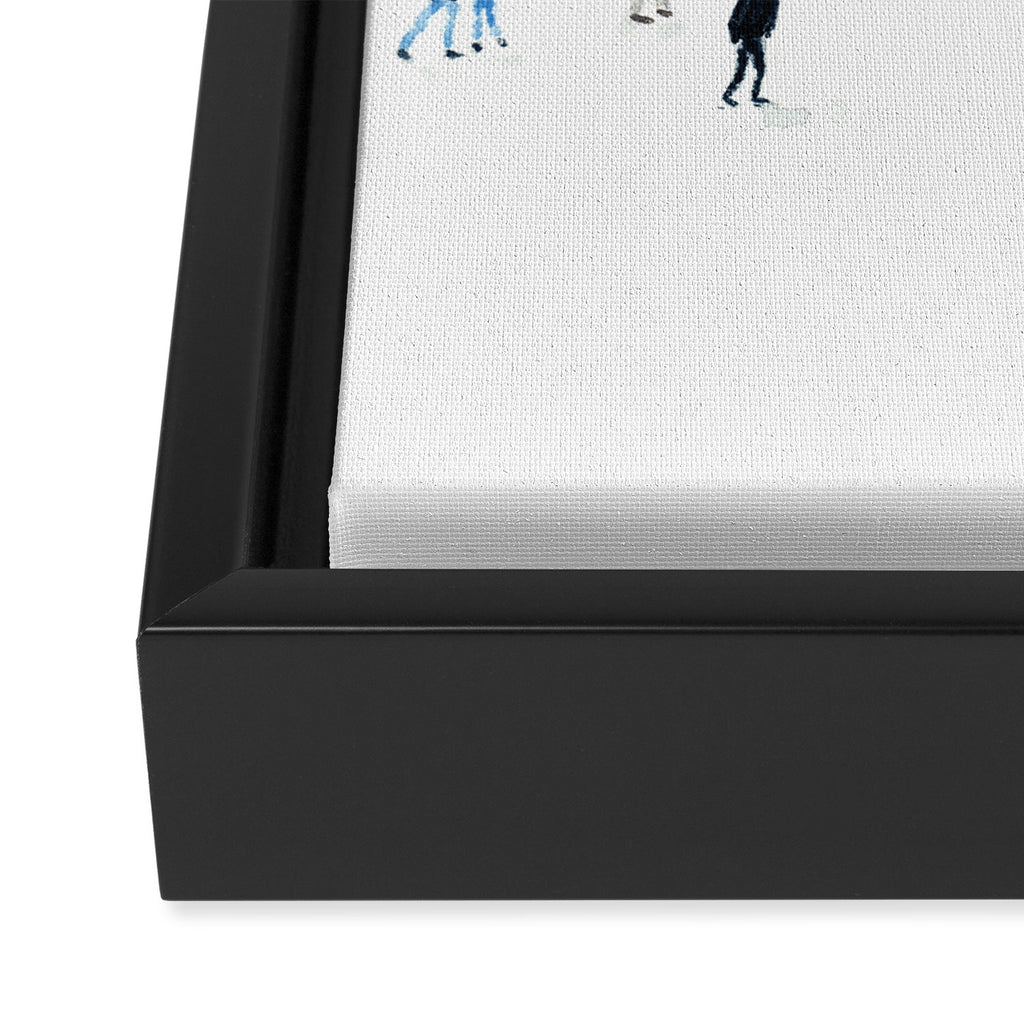 Central Park Ice Skating Art Watercolor Winter Wollman Rink NYC Skyline Framed Canvas Print Gallery Image 3