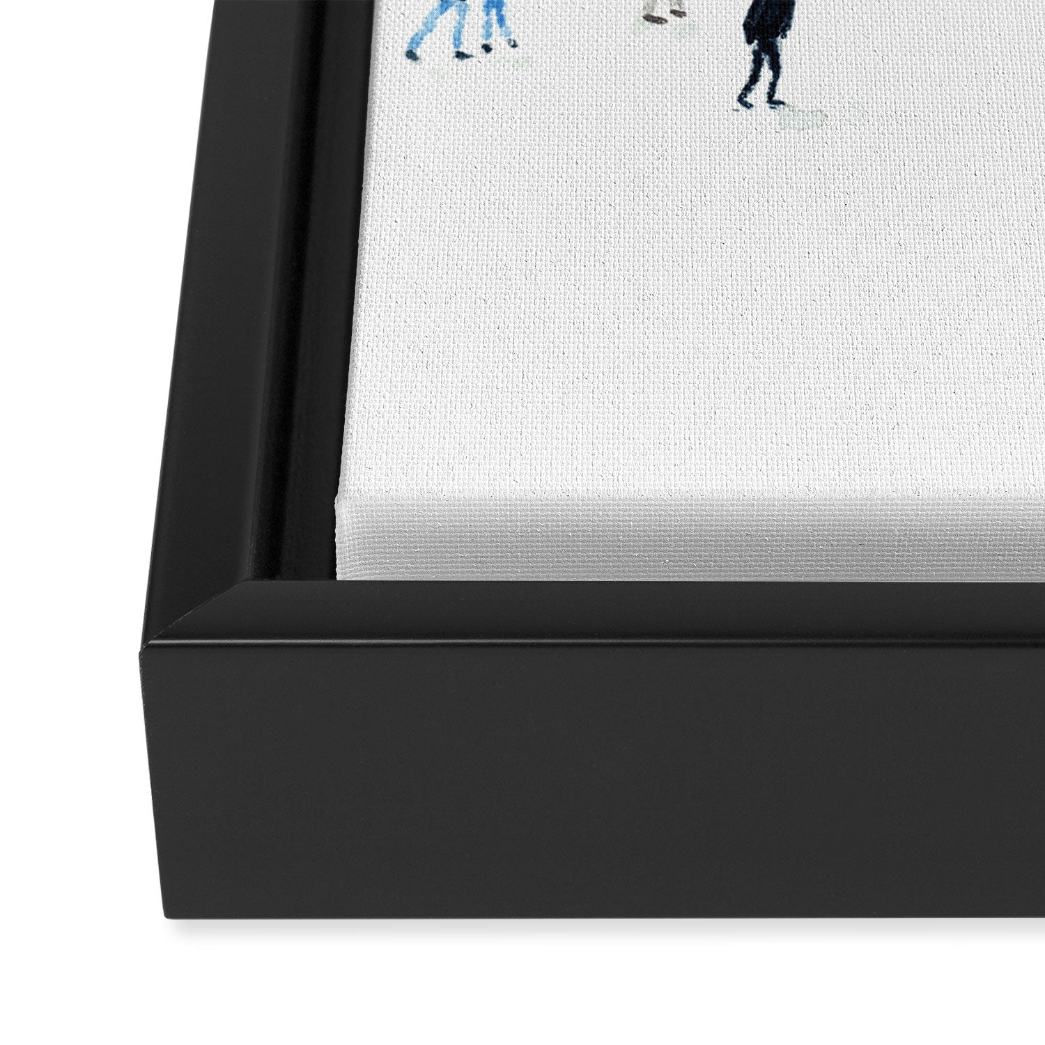 Central Park Ice Skating Art Watercolor Winter Wollman Rink NYC Skyline Framed Canvas Print Gallery Image 3