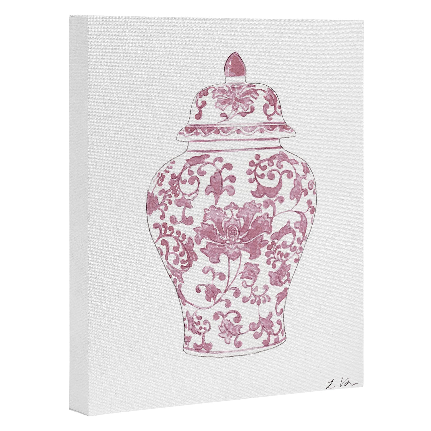 Pink Ginger Jar 2 Canvas Print Gallery Image 3