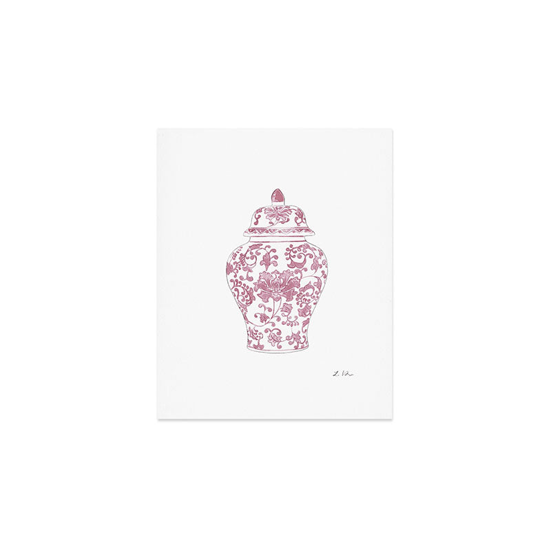 Pink Ginger Jar 2 Art Print Gallery Image 1