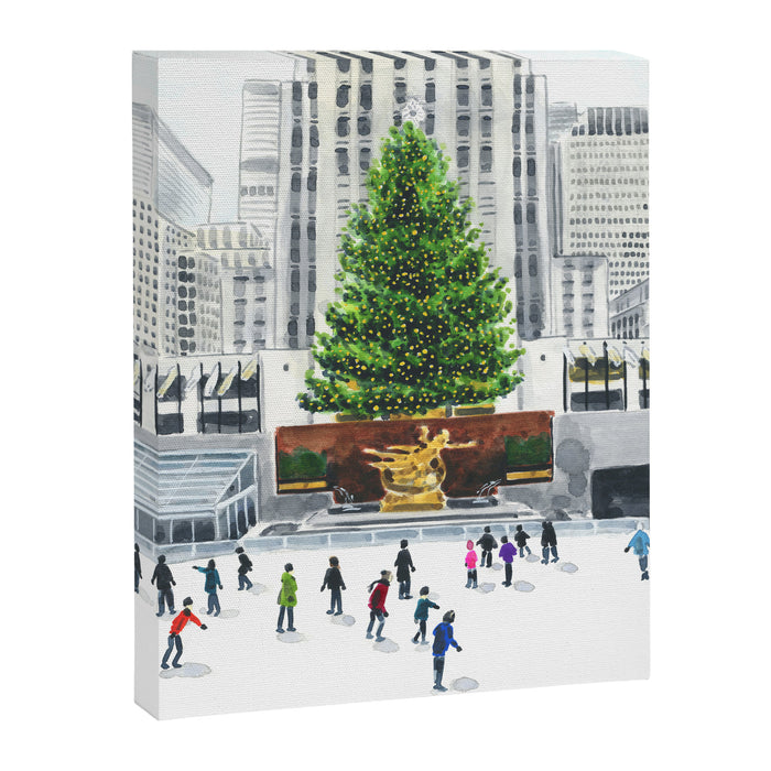 Winter Ice Skating at Rockefeller Center New York City Canvas Print Gallery Image 1