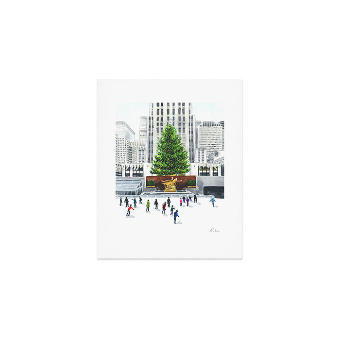 Winter Ice Skating at Rockefeller Center New York City Art Print Gallery Image 1