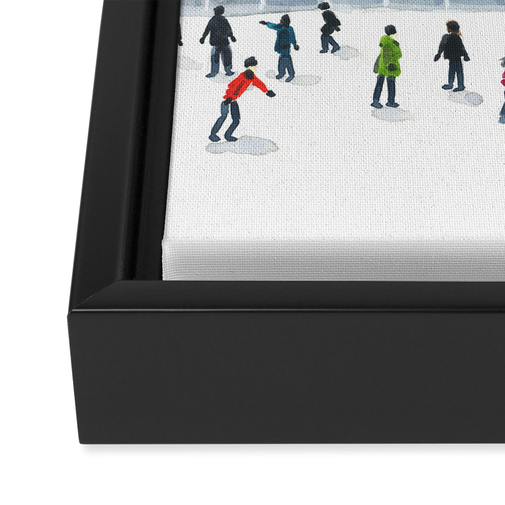 Winter Ice Skating at Rockefeller Center New York City Framed Canvas Print Gallery Image 3