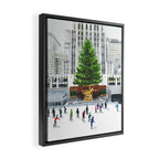 Winter Ice Skating at Rockefeller Center New York City Framed Canvas Print Gallery Image 2