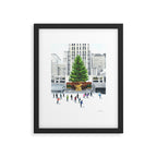 Winter Ice Skating at Rockefeller Center New York City Framed Art Print Gallery Image 5