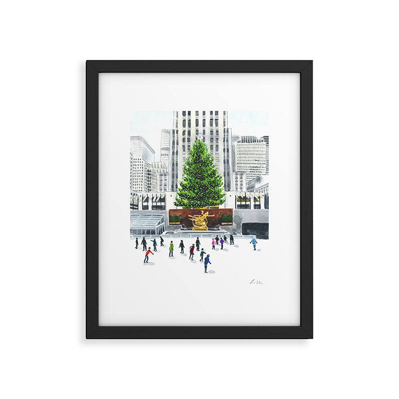 Winter Ice Skating at Rockefeller Center New York City Framed Art Print Gallery Image 5