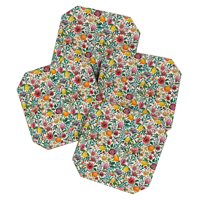 Fruit and Flowers Pattern Coaster Gallery Image 1
