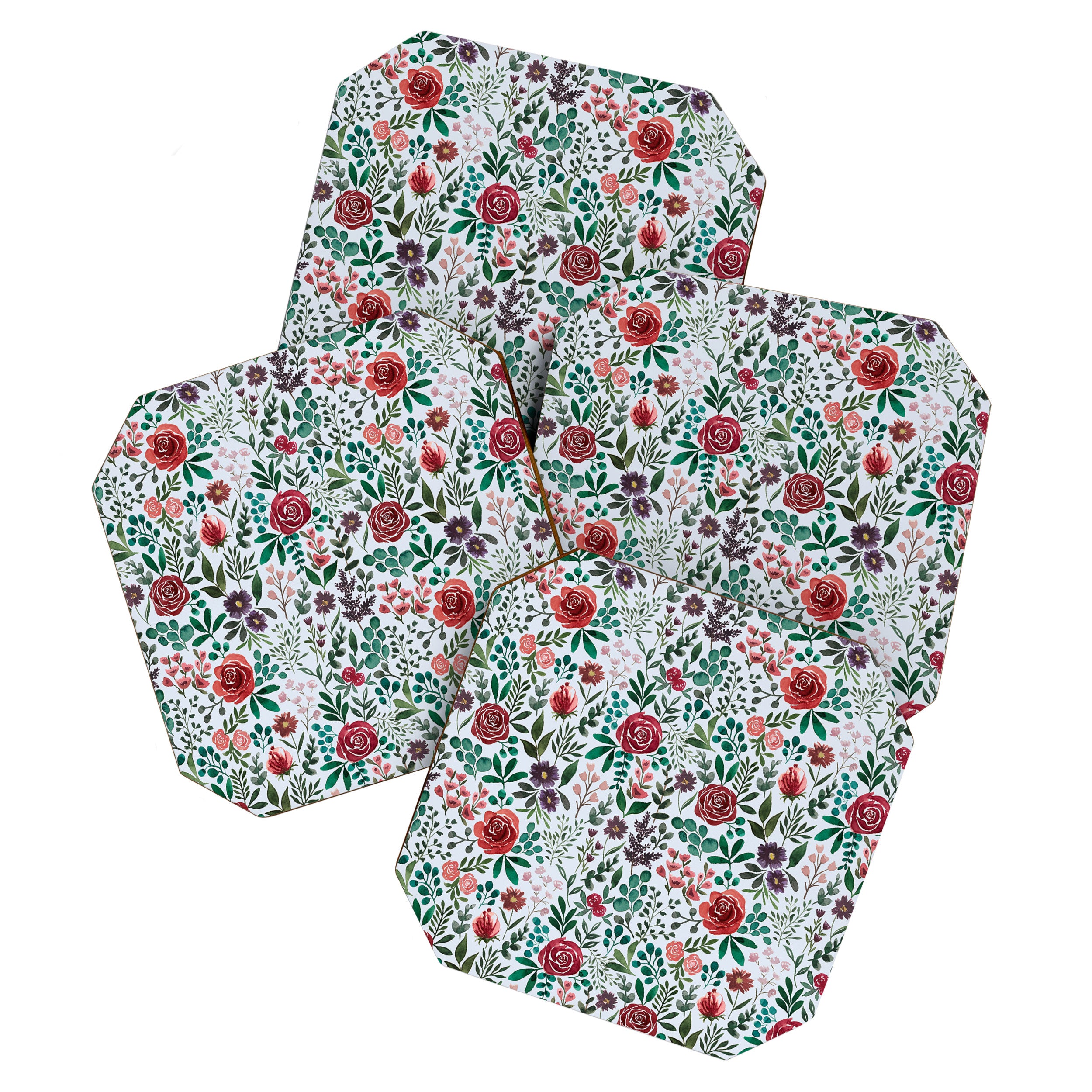 Pink and Purple Flowers Pattern Coaster Gallery Image 1
