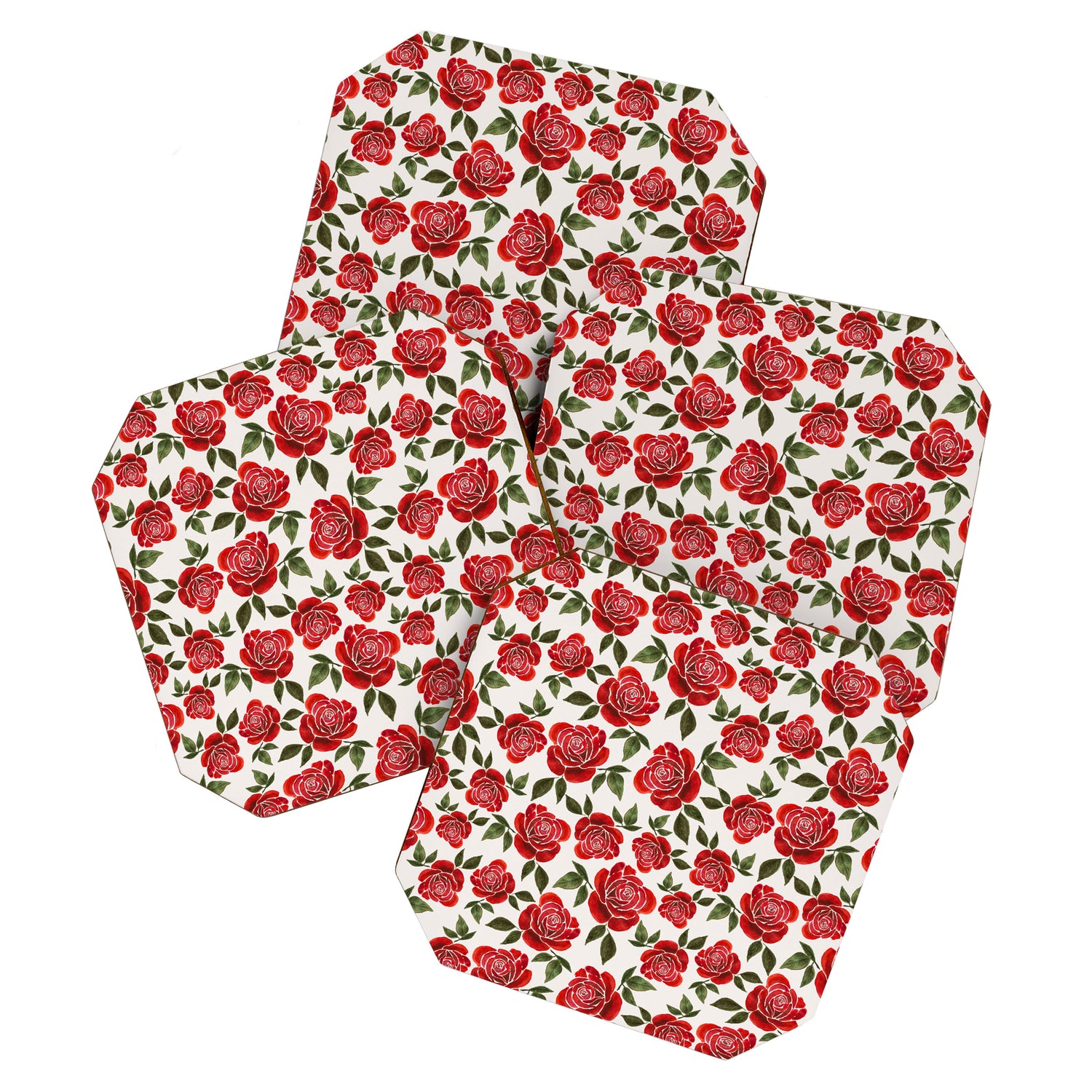 Rose Watercolor Pattern Coaster Gallery Image 1