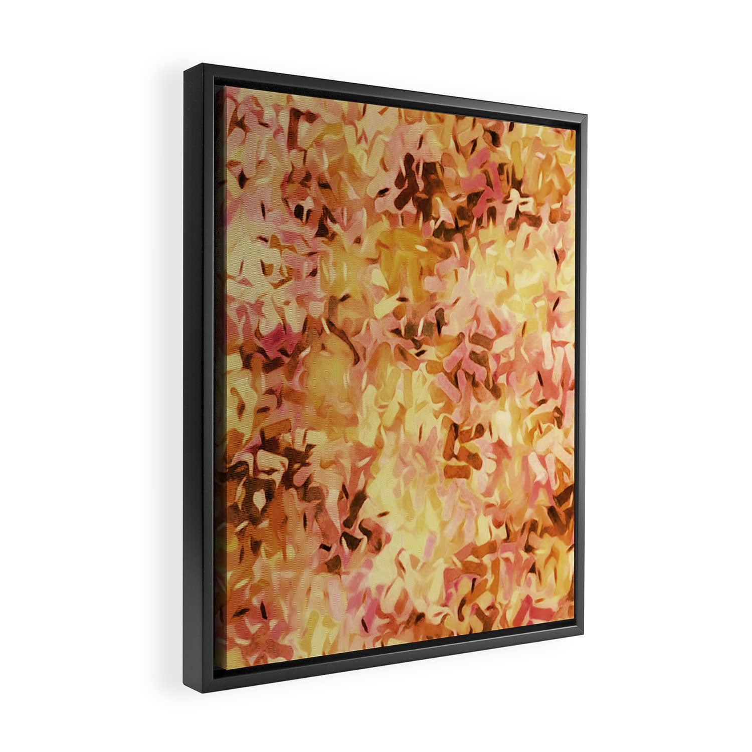 Confetti Autumn Orange Framed Canvas Print Gallery Image 2