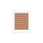 Gingham Large Brown Dark Light Tan Art Print Gallery Image 1