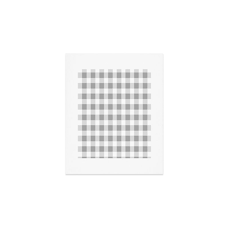 Gingham Large Gray White Art Print Gallery Image 1