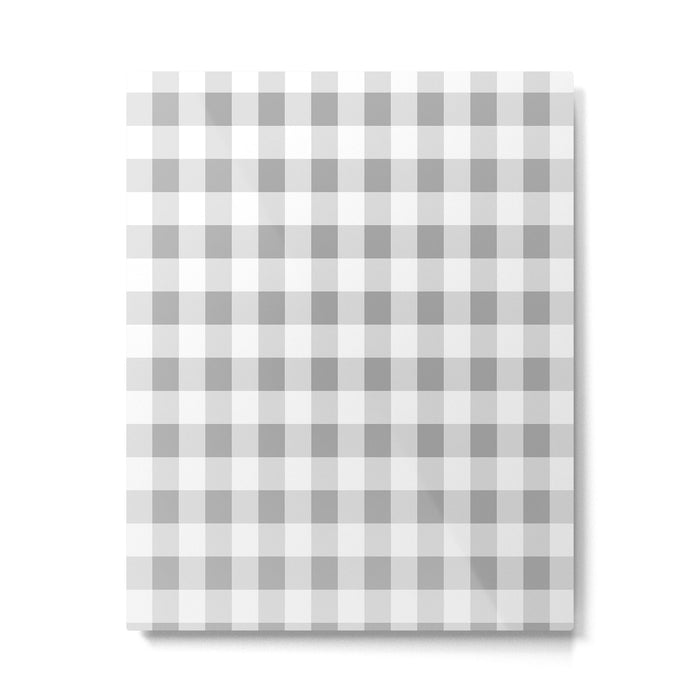 Gingham Large Gray White Metal Print Gallery Image 1
