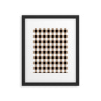 Gingham Large Tan Black White Framed Art Print Gallery Image 6