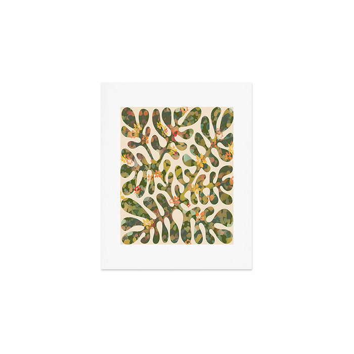 Matisse Inspired Colorful Abstract Leaves with Flowers Art Print Gallery Image 1