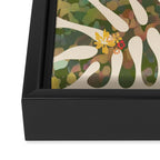 Matisse Inspired Colorful Abstract Leaves with Flowers Framed Canvas Print Gallery Image 3