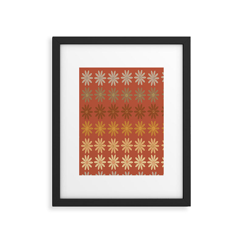 Ombre Abstract Daisies on Mandarin Orange Framed Art Print Gallery Image 6