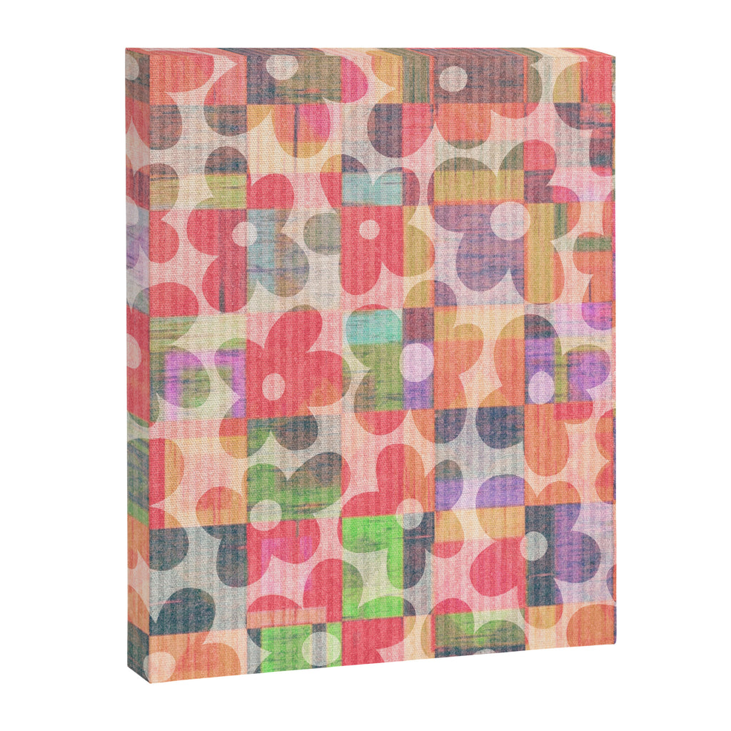 Retro Rainbow Daisy Quilt Canvas Print Gallery Image 8