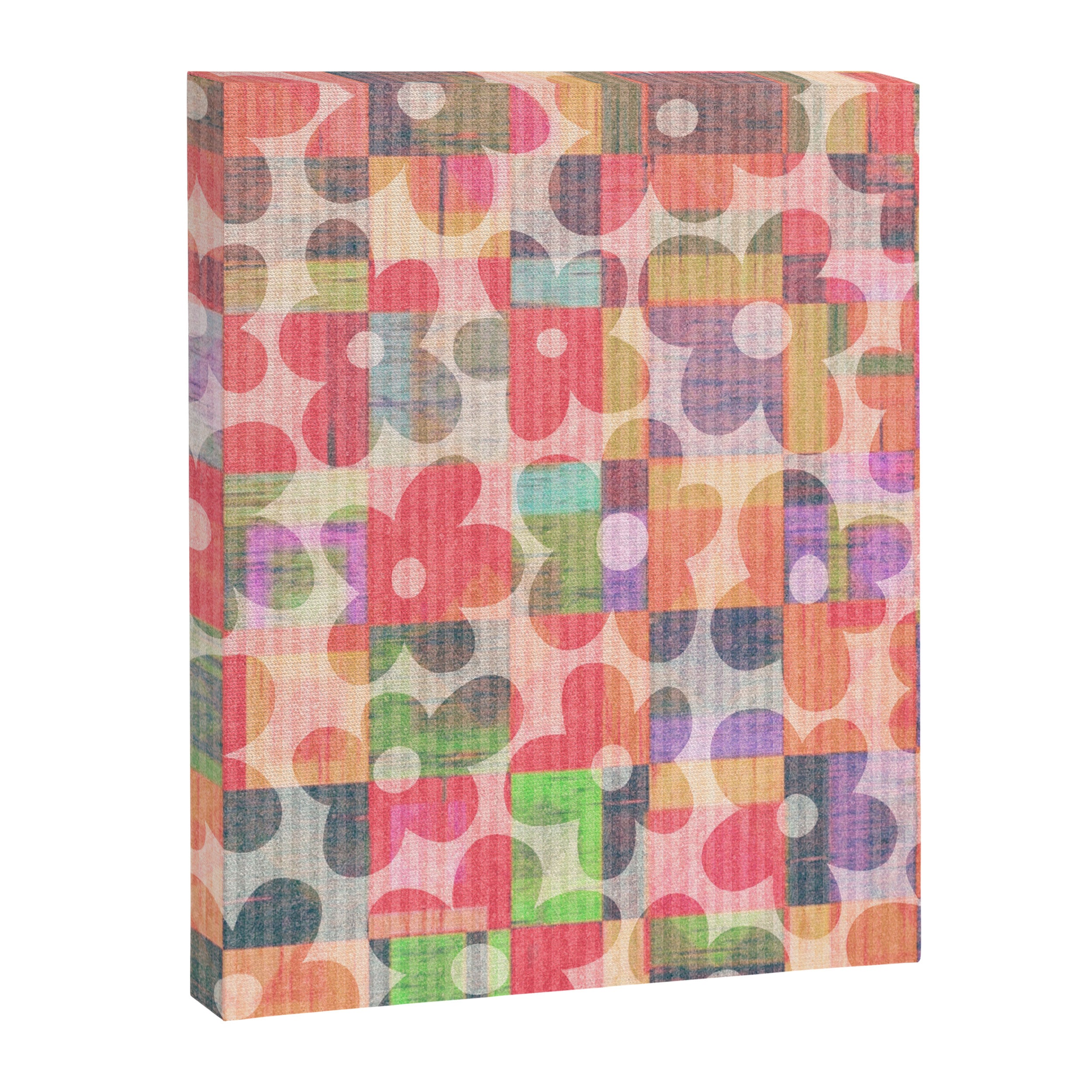 Retro Rainbow Daisy Quilt Canvas Print Gallery Image 8