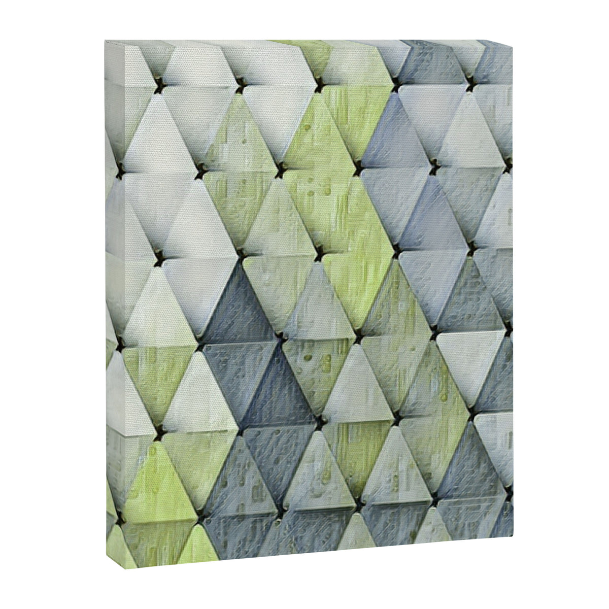 Textured Triangles Lime Gray Canvas Print Gallery Image 8