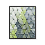 Textured Triangles Lime Gray Framed Canvas Print Gallery Image 8