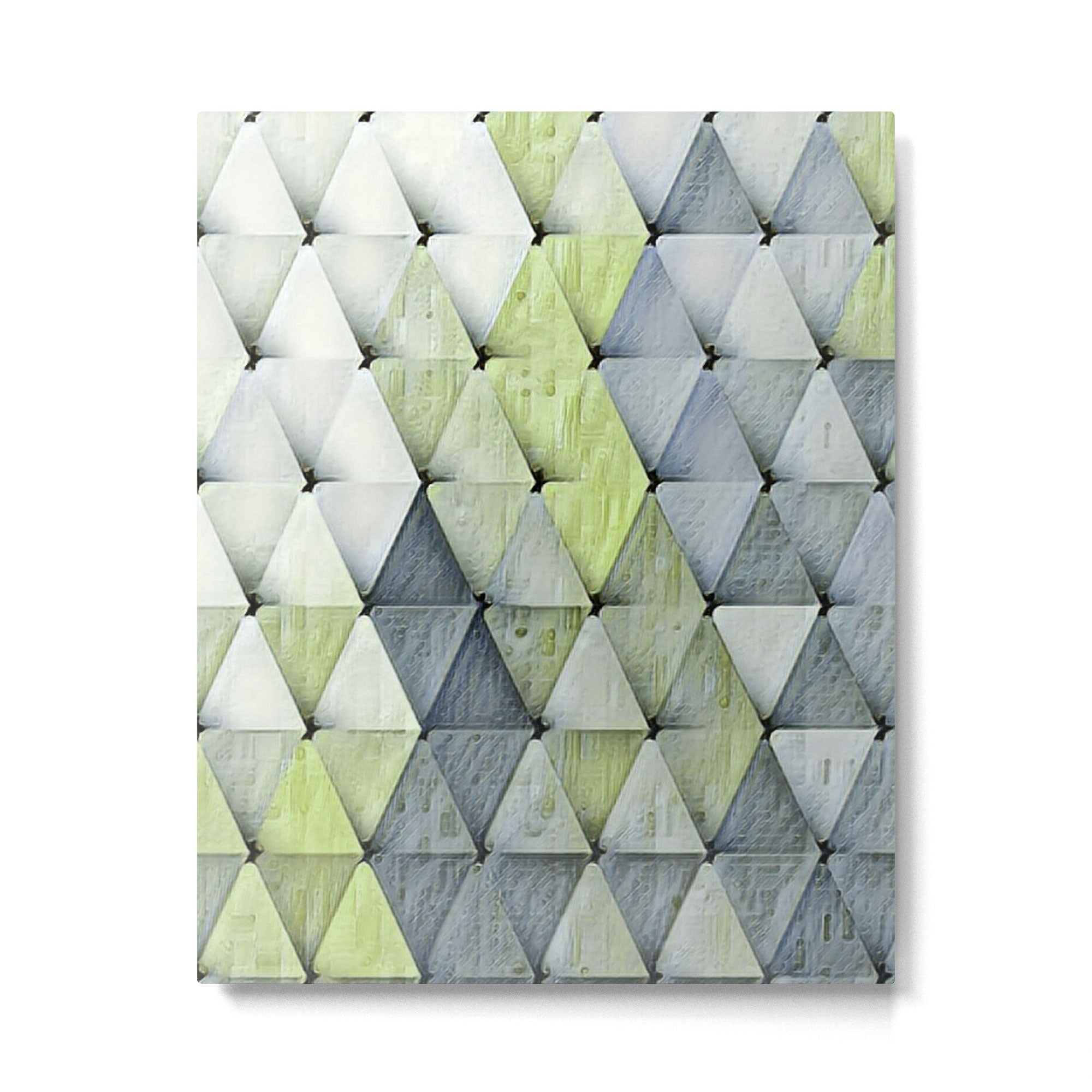 Textured Triangles Lime Gray Metal Print Gallery Image 6