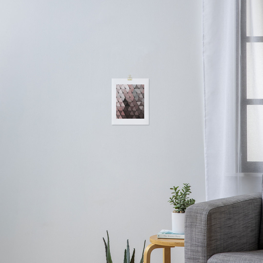 Triangles Putty Mauve Art Print Gallery Image 3