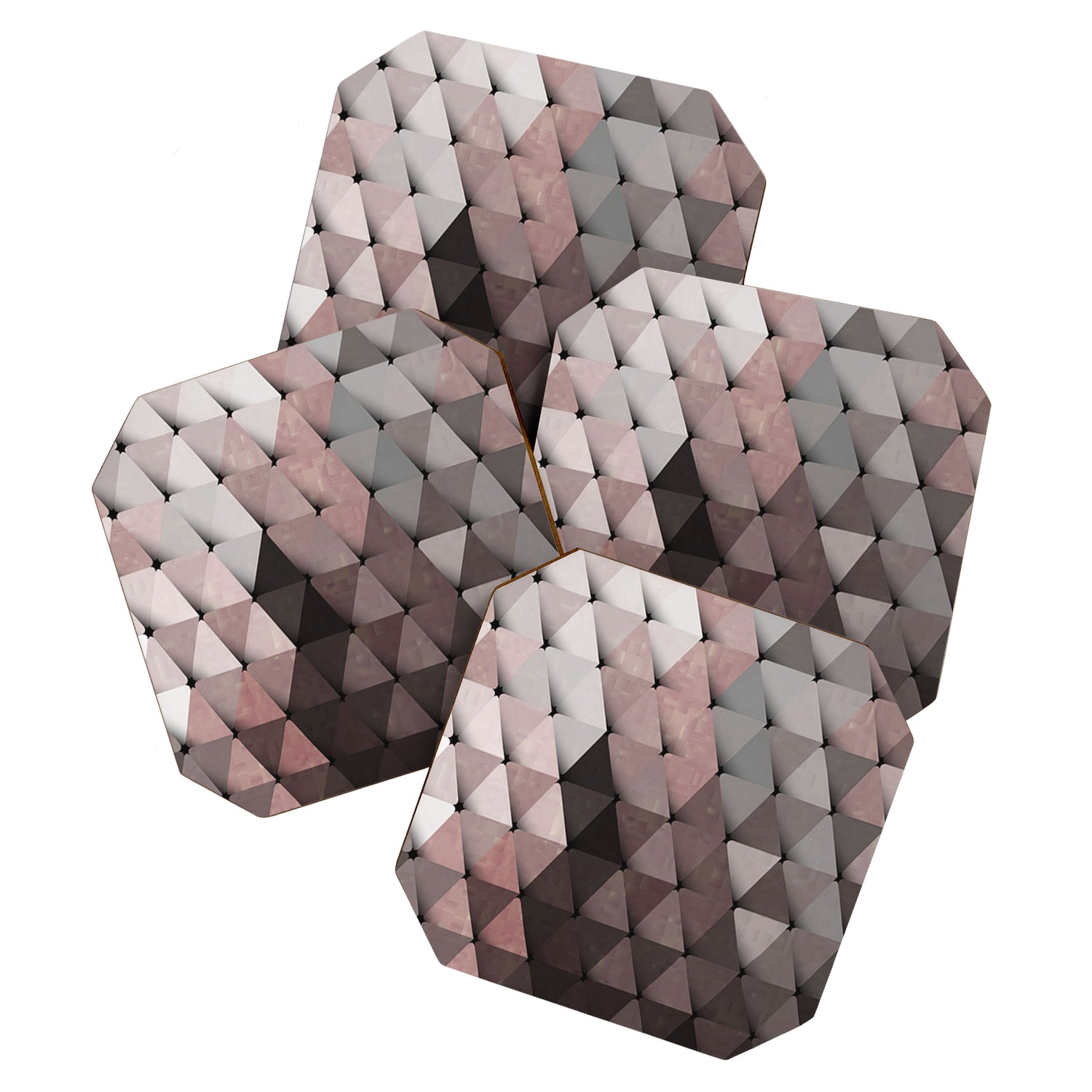 Triangles Putty Mauve Coaster Gallery Image 1