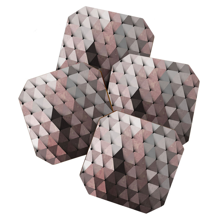 Triangles Putty Mauve Coaster Gallery Image 1
